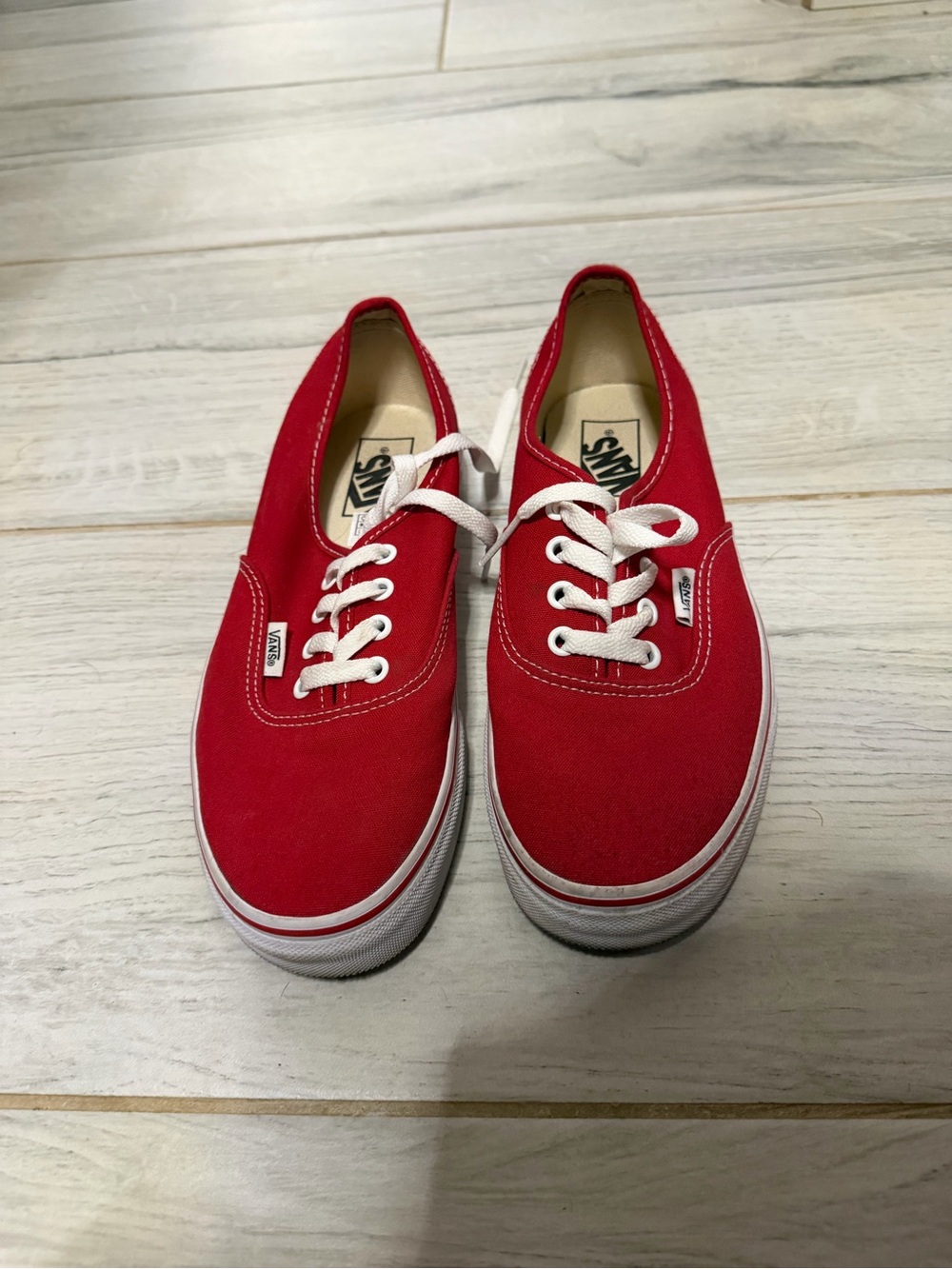 Vans Classic Low-Top Canvas Sneakers in Red with White Accents